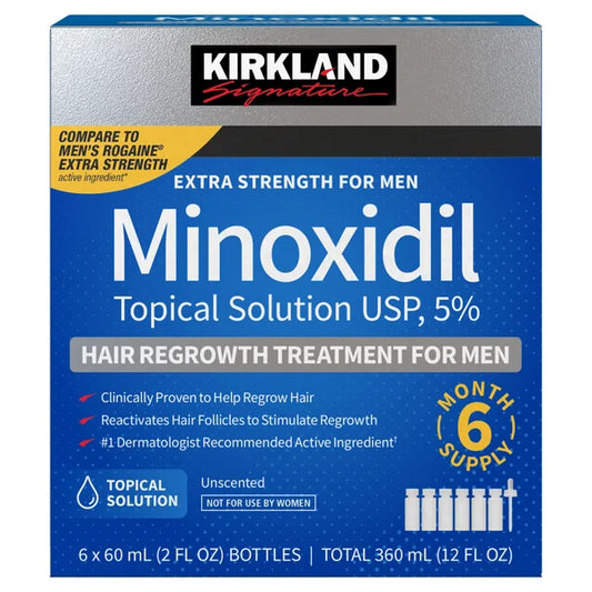 Kirkland Traitement Antichute Extra Fort Homme 5% Minoxidil – 6 Flacons