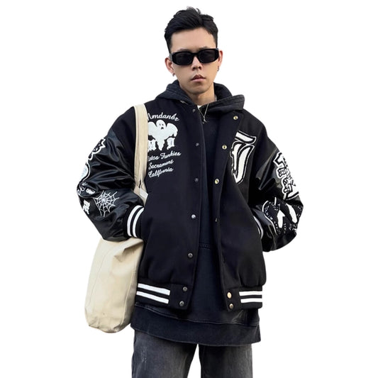 Blouson Baseball Homme - Flocking Letter, Style Américain