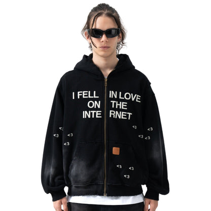 Sweat à Capuche Streetwear Zippé Noir