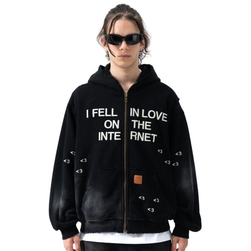 Sweat à Capuche Streetwear Zippé Noir