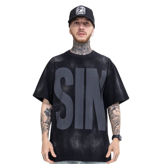 T-shirt Oversize SIN Noir Streetwear – Mode Urbaine Audacieuse