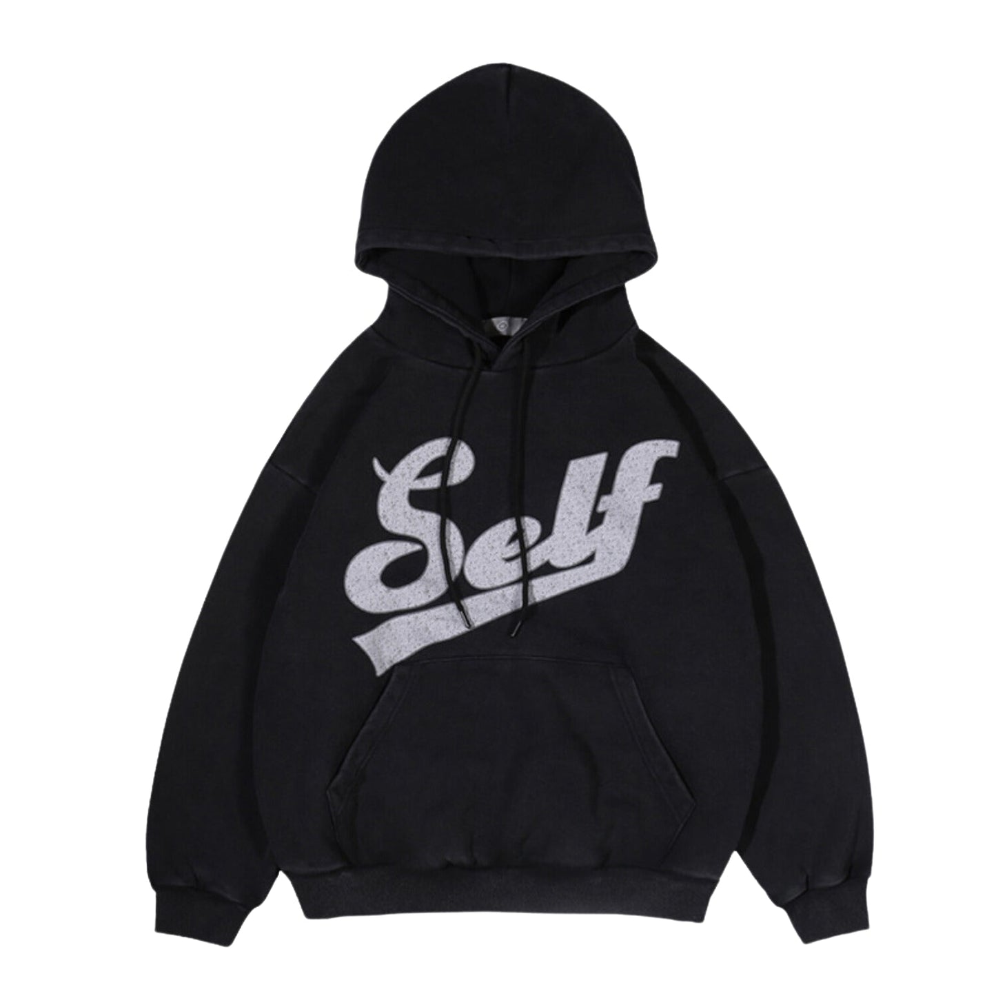 Sweat à capuche rétro noir streetwear
