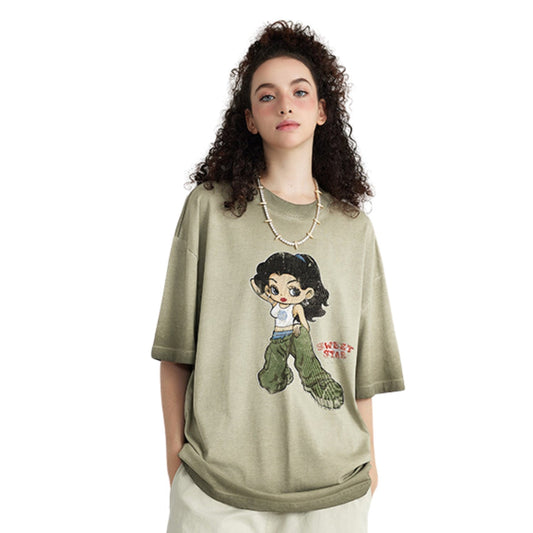 T-shirt Betty Boop Vert Kaki