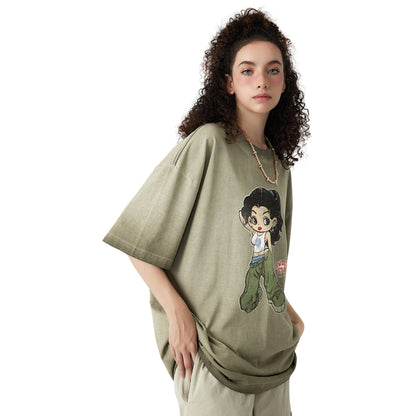 T-shirt Betty Boop Vert Kaki
