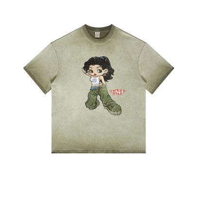 T-shirt Betty Boop Vert Kaki