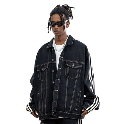 Veste Utilitaire en Denim Noir – New Tide